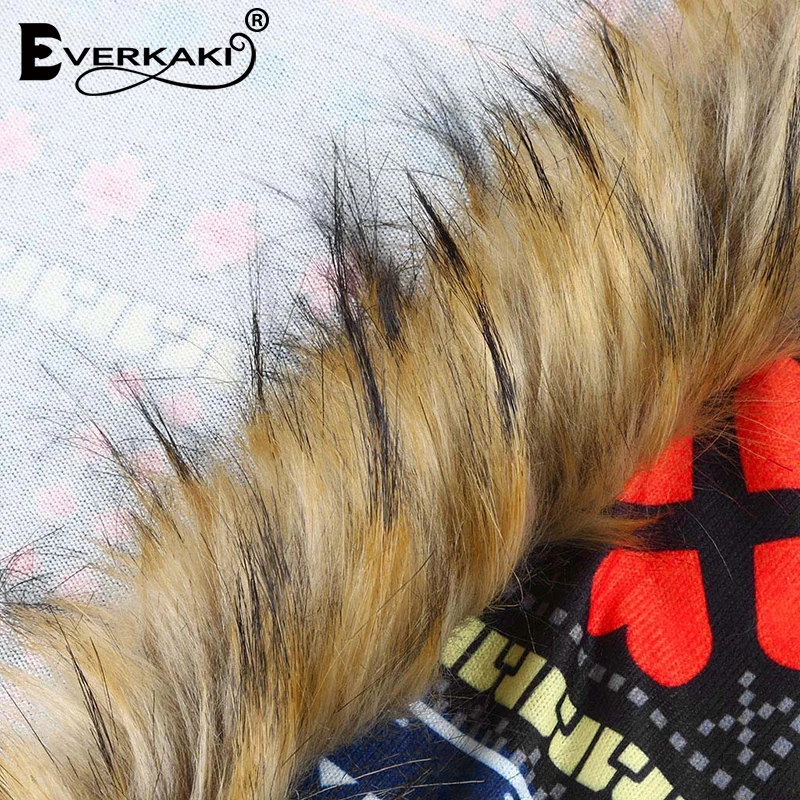 Everkaki Boho меховое плотное пальто, куртки для женщин, зимние шикарные женские свободные винтажные богемные длинные пальто, куртка, верхняя одежда для женщин, новинка