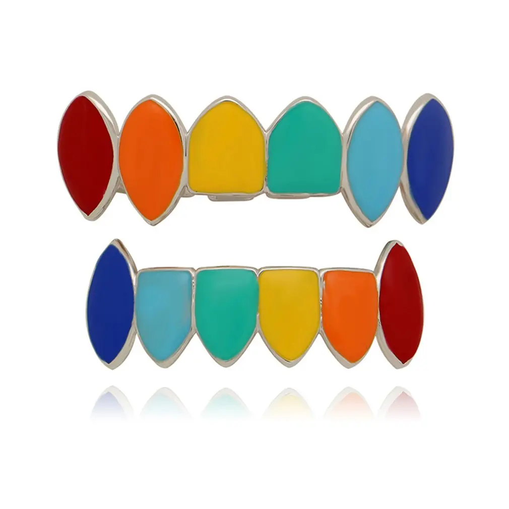 Уникальный дизайн вампиры зубы комплекты ювелирных украшений Красочные верхнее