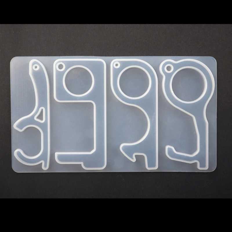 

Zero Touch Keychain Resin Casting Mold Open Door Helper Contactless Keyring Mold 85LF
