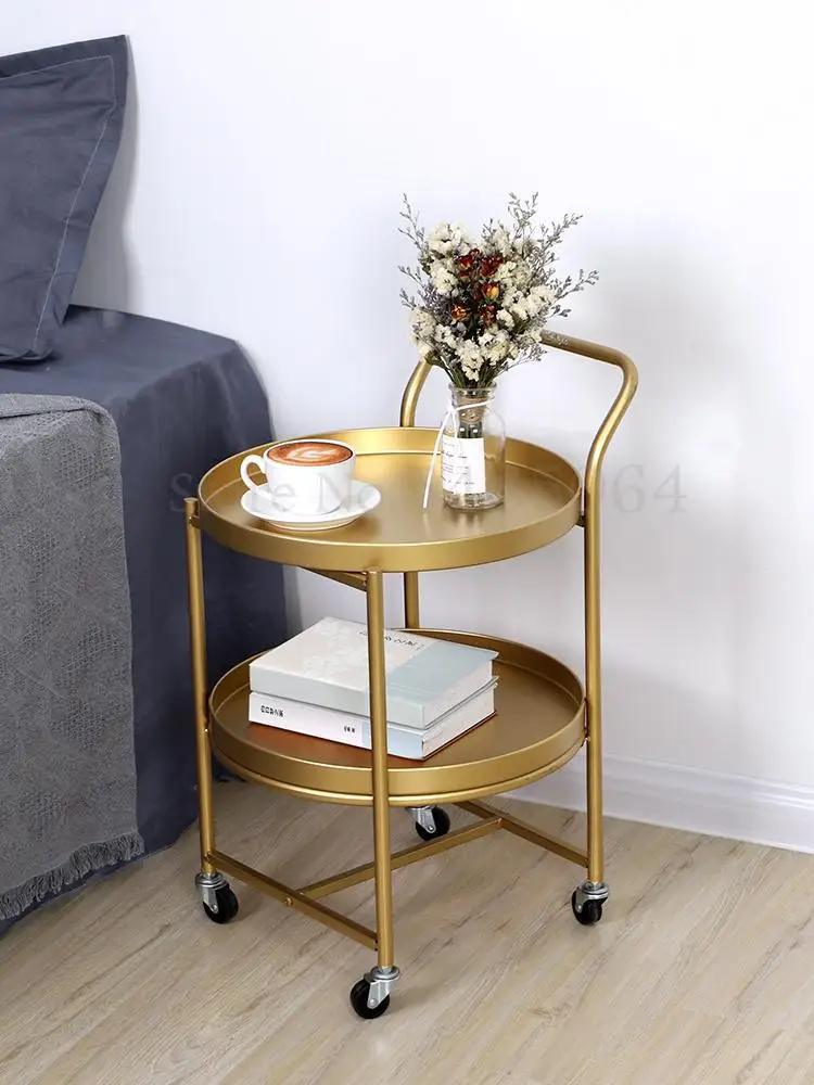 Скандинавский съемный Маленький журнальный столик с круглым ремнем Диванный