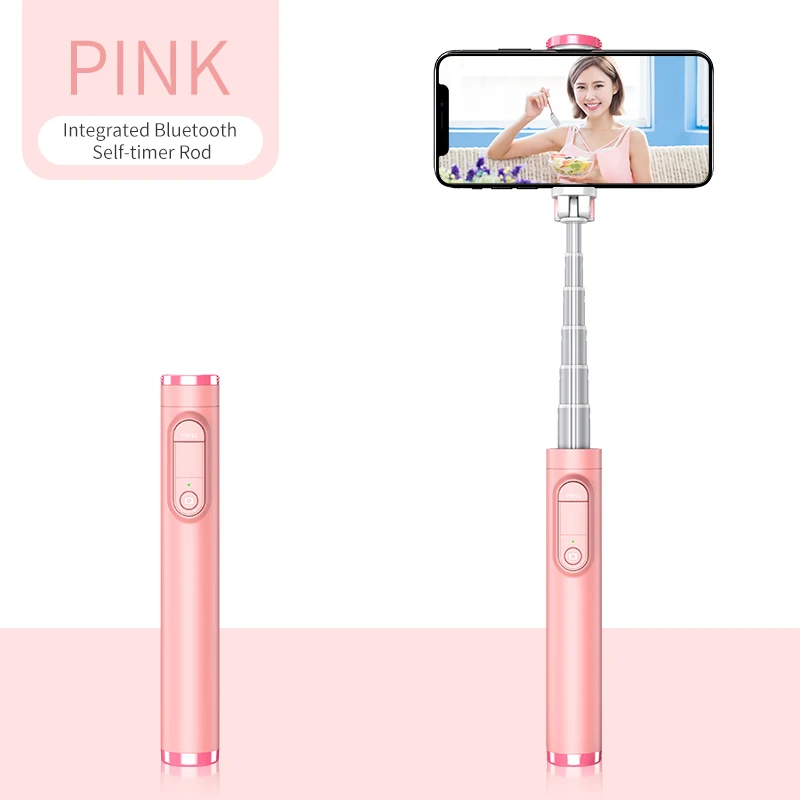 Pink-78cm KYCXD штатив монопод селфи палка Bluetooth сплав фото live мобильный телефон Универсальный bluetooth пульт дистанционного управления селфи палка - Цвет: Pink-78cm