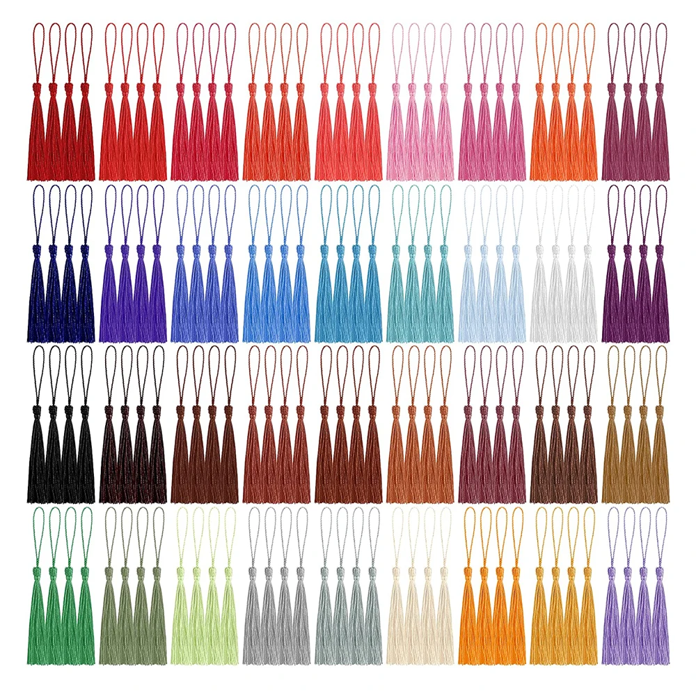 100 шт./партия, шелковые кисточки-закладки для книг, 13 см