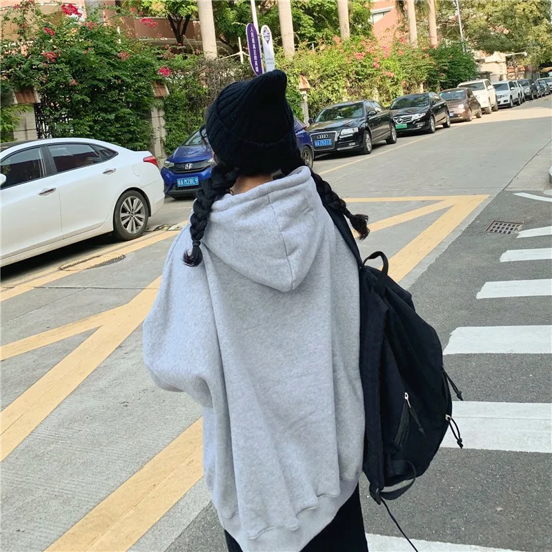 Толстовки женские пуловеры плюс бархат теплые Свободные Корейская версия BF