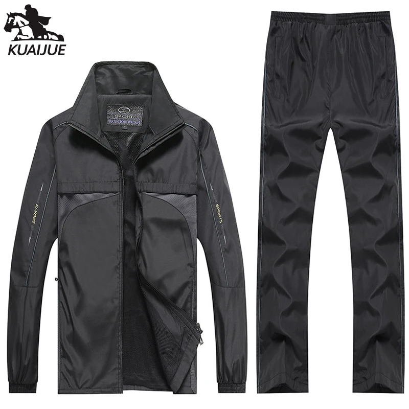 

Спортивный костюм мужской из 2 предметов, повседневная одежда для мужчин среднего возраста, комбинированный комплект для фитнеса, 5XL, весна-...