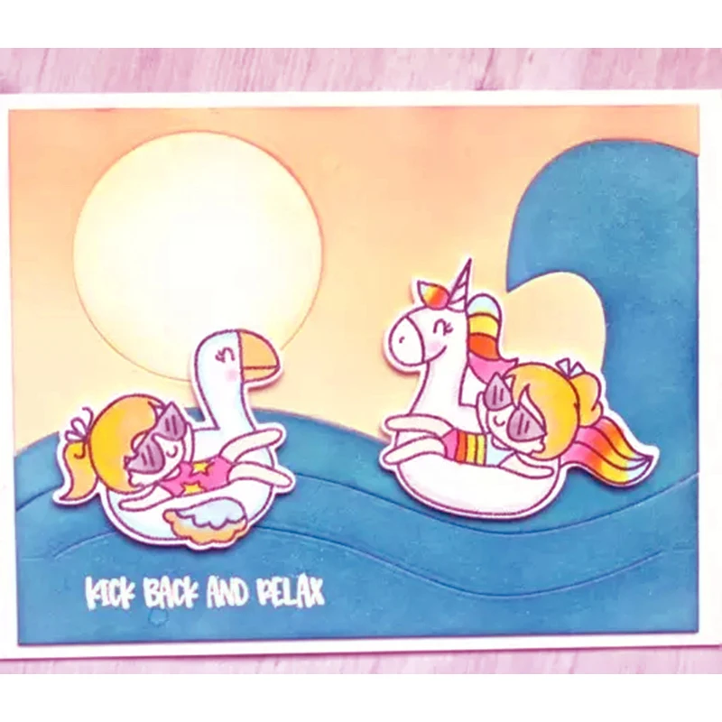 Штампы трафарет для скрапбукинга волна фон Рамка Металлическая вырубка штампы