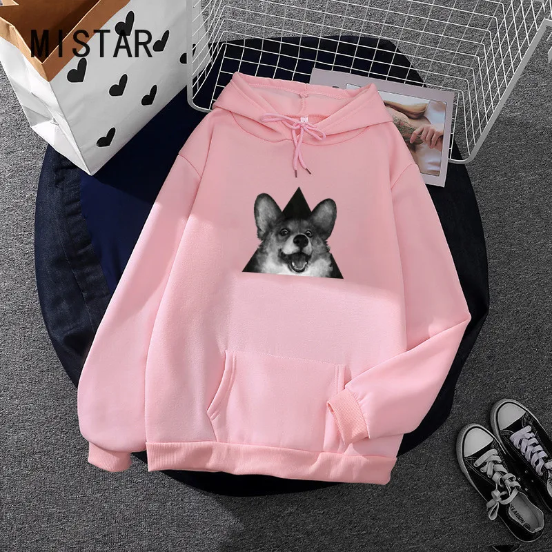 

Cute Corgi Hoodies Women Sweatshirt Print Funny Corgi dogs hoody Pullover Graphic hoodie oversize streetwear Casual tops Clothes