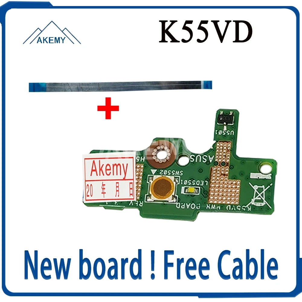 Для For Asus K55 K55VD K55VJ K55VM кнопка включения плата с кабелем 69N0M7C10F02 100% проверенная