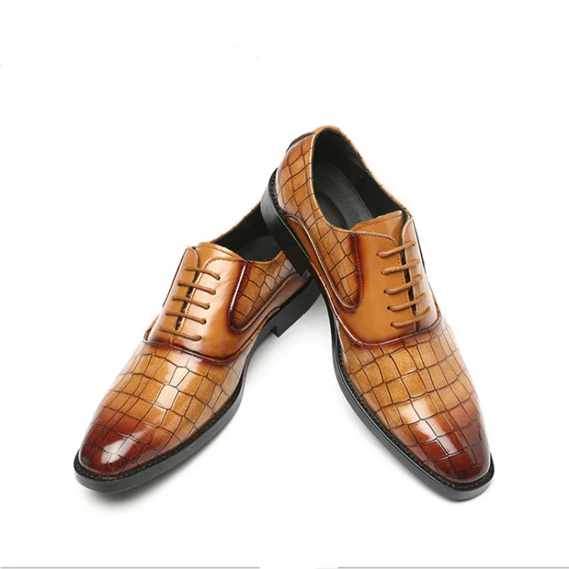 2019 роскошные мужские кожаные туфли с узором крокодиловая кожа мужская
