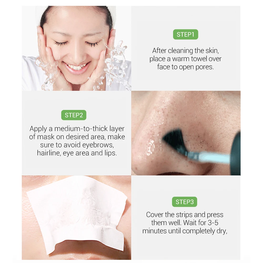 

BREYLEE Black Mask Blackhead Remover Acne Treatment Serum Shrinks Pore Essence Peeling Off Sheet Facial Mask Skin Care