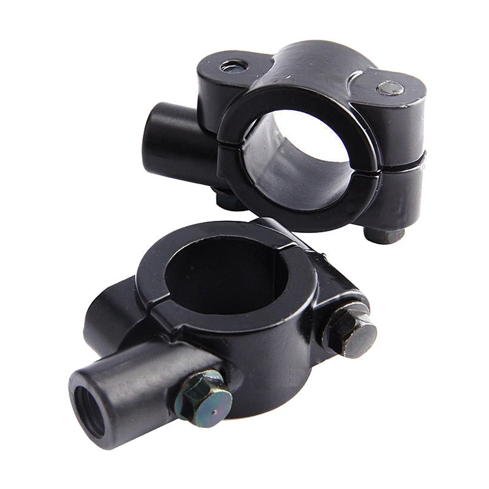 

2pcs 10mm Mount Holders Mirror Black Universal Aluminum Clamp Motorcycle Bicycle Fixed Mount