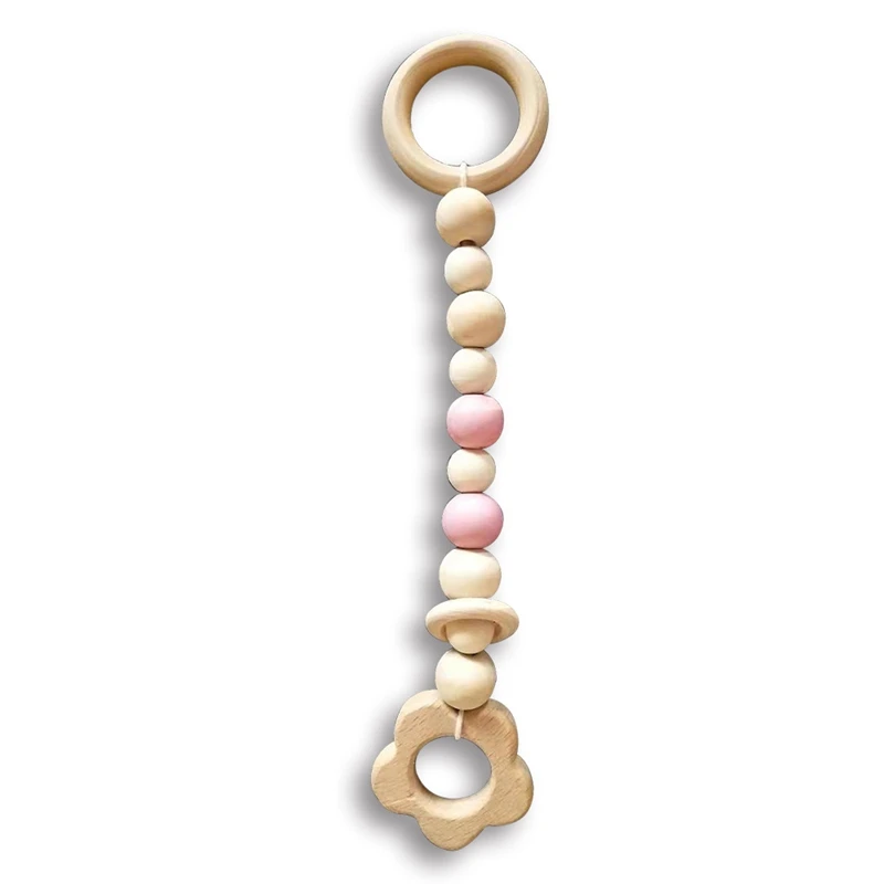 

3Pcs Baby Play Gym Toys Wood Ring Baby Play Gym Baby Rattles Baby Shower Gift,Wooden Baby Activity Gym Toys
