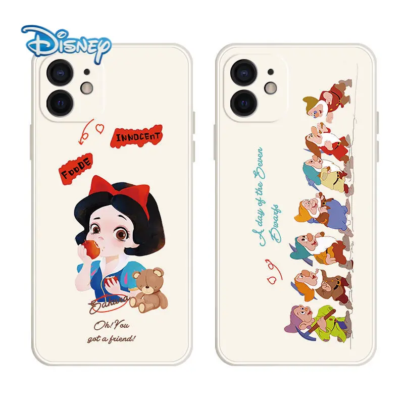 

Disney Snow White Cartoon Mobile Phone Case for iPhone 13 12 11 Pro Max Mini XR XS Plus Cute Cellphone Case Back Covers