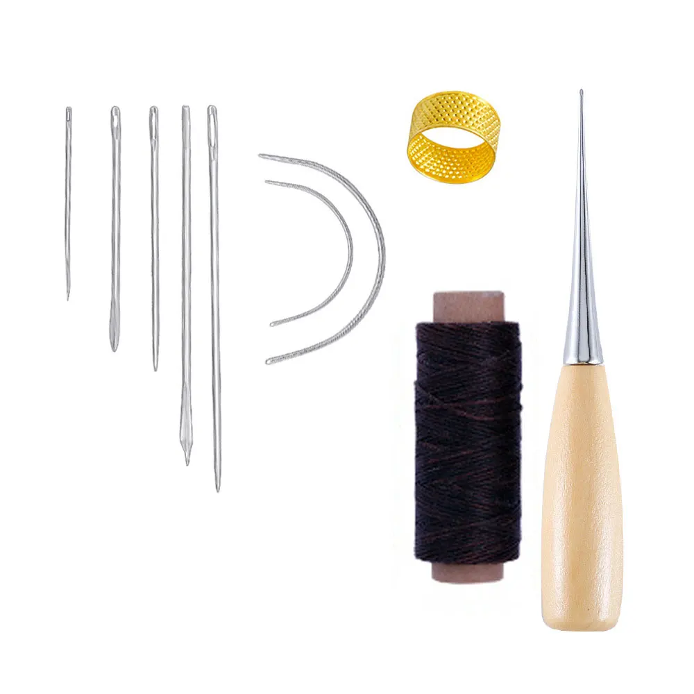 10 шт. ручной инструмент для кожевенного ремесла с иглой кожаный вощеный шнур
