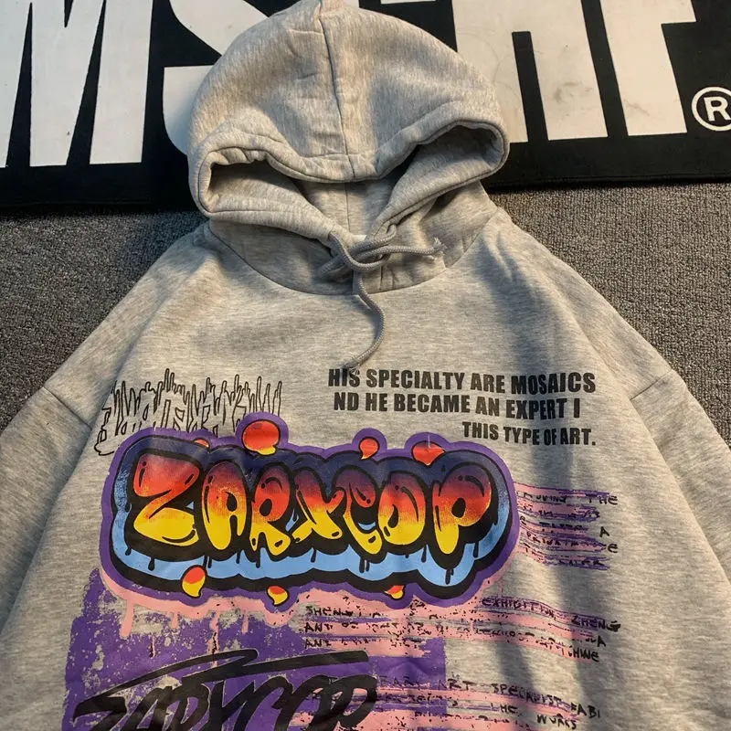 Худи в стиле Харадзюку С надписью и графическим рисунком граффити уличная одежда
