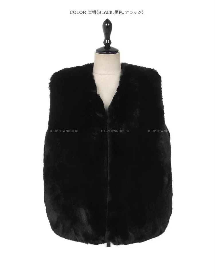 

Faux Fox Fur Coat Women's Autumn And Winter Warm Outerwear Fashion Plush Slim Fit Sleeveless Vest 2021 Soft Fluffy Jacket