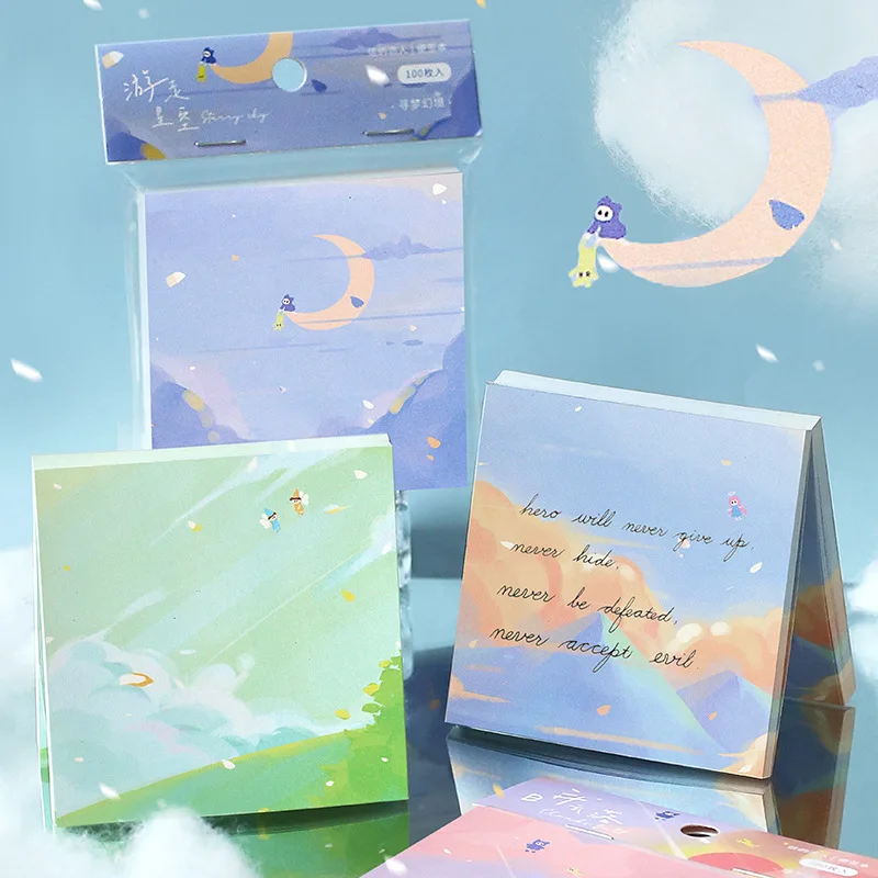 

100Sheets Kawaii Cute Cloud Forest Memo Pad Agenda List Notepad Diary Stationery School Office Supplies Bullet Journal sl2996