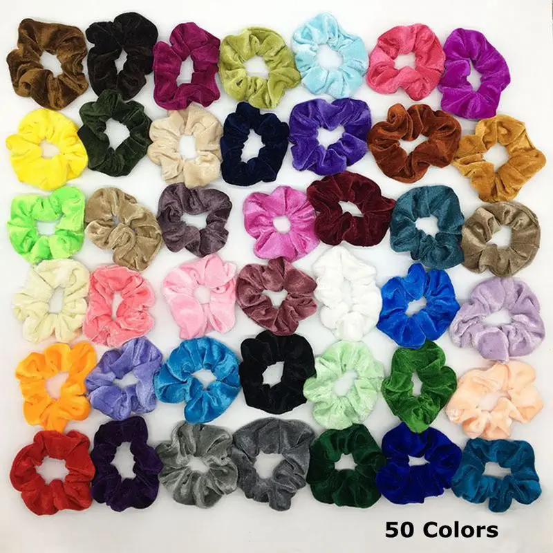 

Pack of 50 Colors Velvet Scrunchies Elastic Bobbles Hair Bands Ties 12cm ZXY9806
