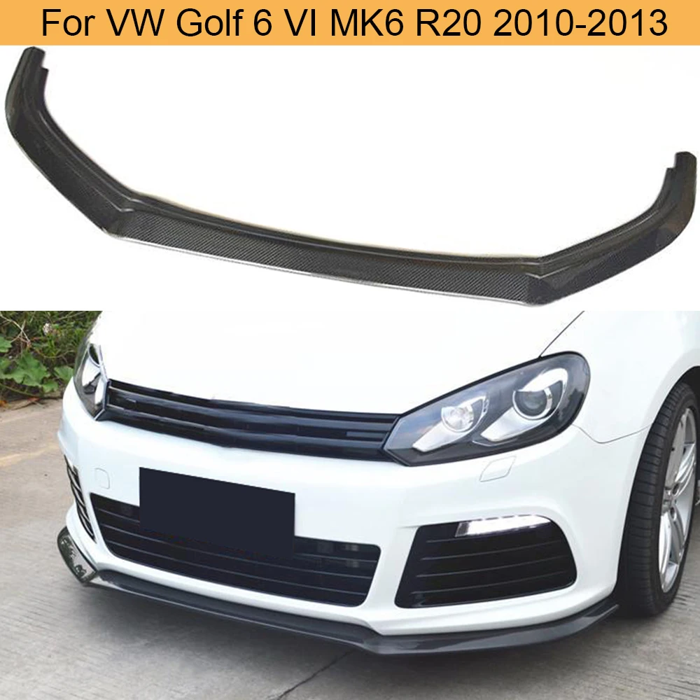 Передний бампер из углеродного волокна спойлер для Volkswagen VW Golf 6 VI MK6 R20 2010 2013