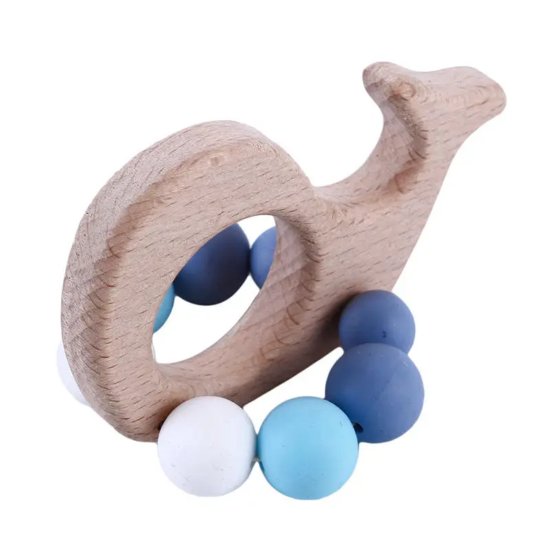 

Creaitve 1PC Beech Wood Teether Animals Flowers Crochet Beads Baby Products DIY Crafts Necklace Wooden Chew Toy Baby Teething