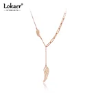 Ожерелье женское Lokaer, подвеска в виде Ангела из титановой стали, розовое золото, N20114