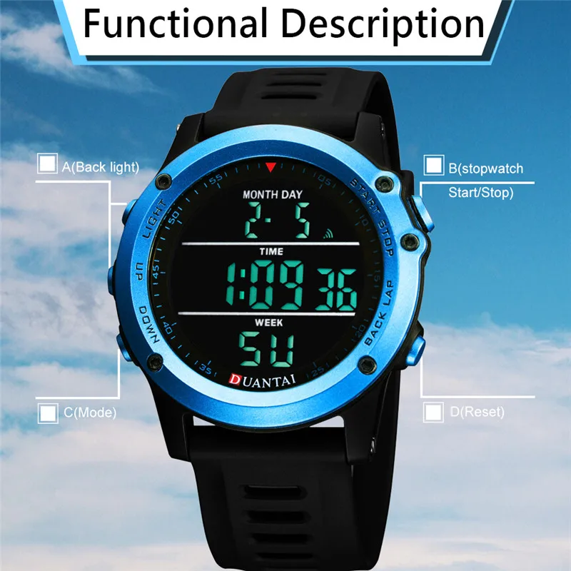 6 11 DUANTAI Цифровые мужские наручные часы секундомер Montre Reloj Saat Hour|Мужские