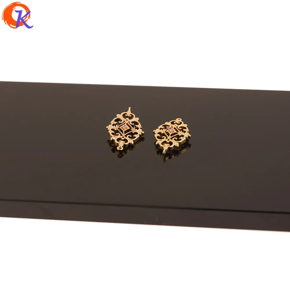 

Cordial Design 30Pcs 14*24MM Jewelry Accessories/CZ Earring Connector/Genuine Gold Plating/Hand Made/DIY Making/Earring Findings