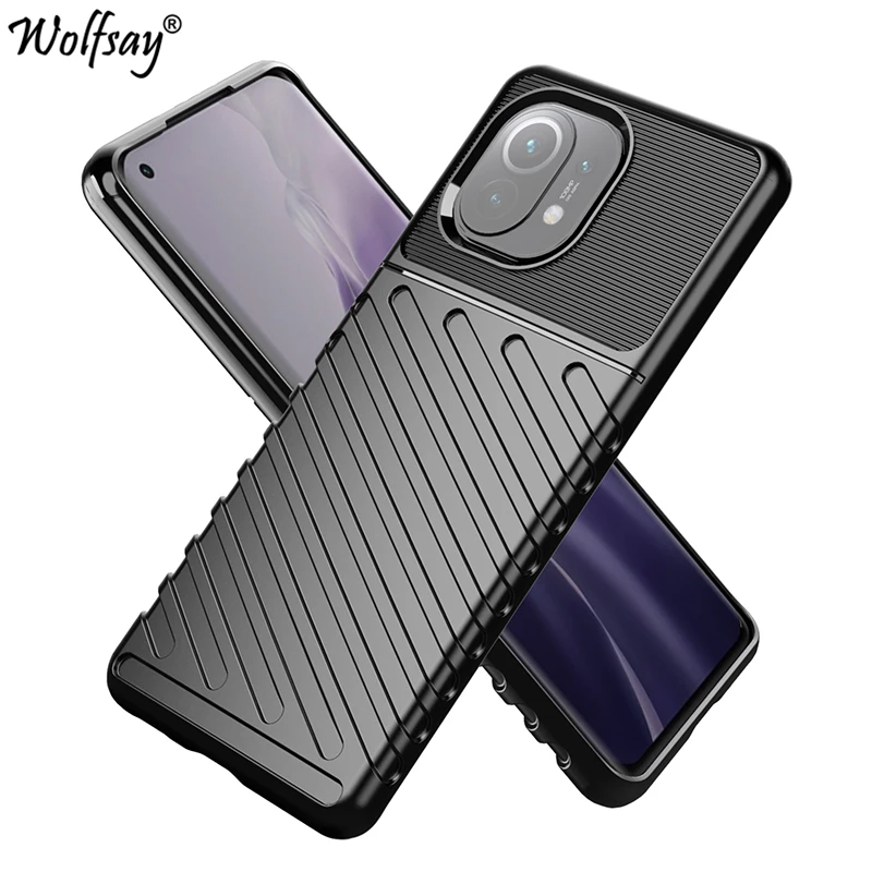 

Прочный чехол из волокна для Xiaomi Mi 11, чехол-бампер, противоударный чехол с полным покрытием для Xiaomi Mi 11, Mi11, чехол для Xiaomi Mi 11