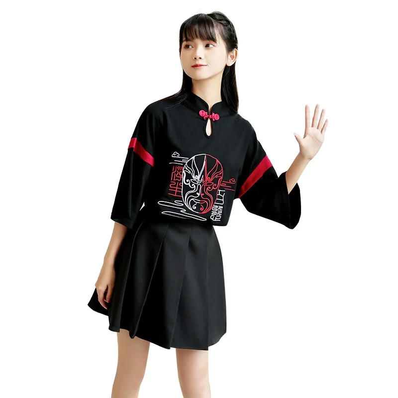 

Traditional Chinese Blouse Cheongsam Top Tang Suit Shirt Asian Streetwear Girl Casual Harajuku Qipao Gothic Clothes Woman 10199