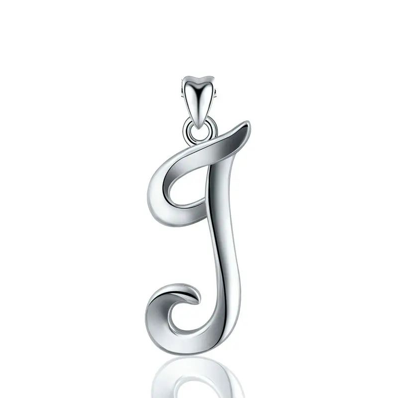 only pendant J EUDORA уникальное 925 пробы Серебряное ожерелье с подвеской в виде буквы A& B для женщин и мужчин модное персонализированное ювелирное изделие подарок для девочки CYD109 - Окраска металла: only pendant J