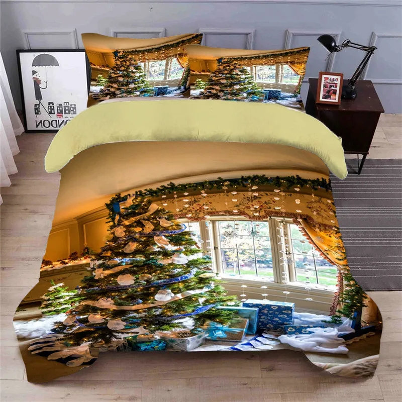 3D комплекты постельного белья Рождественская елка большой размер подарок