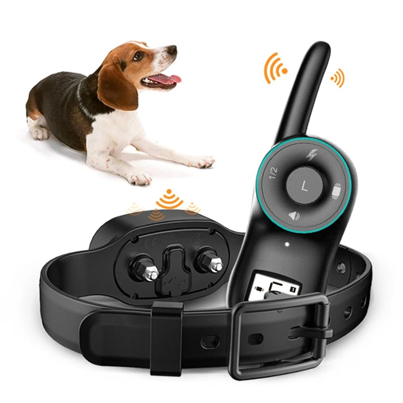 

Dog Collar Waterproof Rechargeable Electric Dog Training Collar With Remote Controller Electric Pet Dog Training Collar No Harm