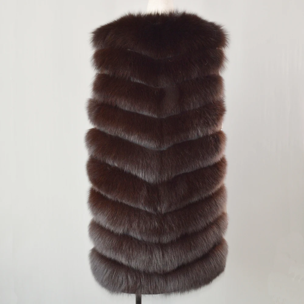 2020 Новая женская модная жилетка из натурального меха лисы 100% натуральный мягкий