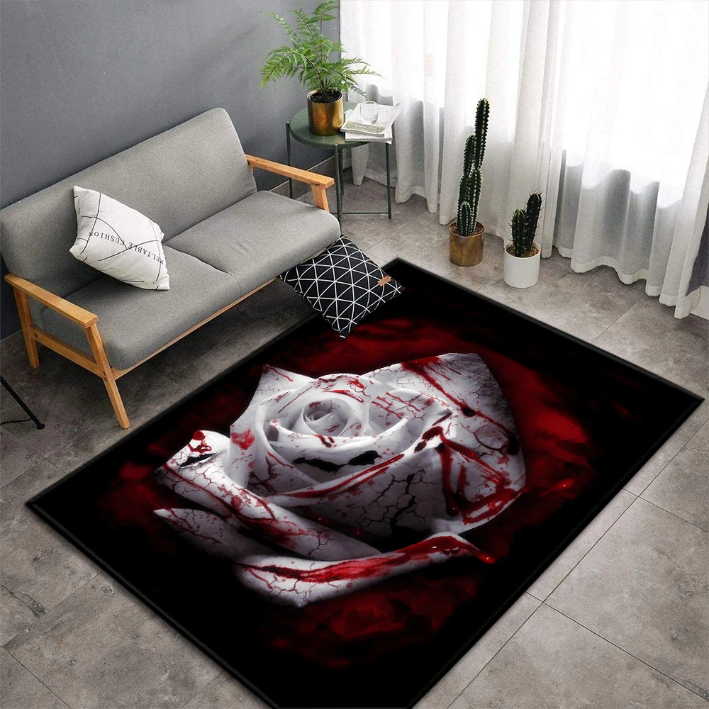 Мягкий фланелевый ковер с розами для Хэллоуина декор гостиной напольные коврики