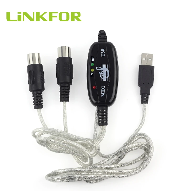 LiNKFOR USB для Midi интерфейс пианино Музыка Клавиатура кабель адаптер переходник в MIDI