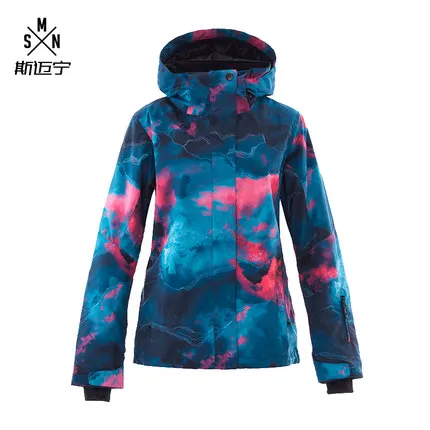 Color 8 SMN лыжный костюм для взрослых женщин Зимний водонепроницаемый дышащий Теплый сноуборд куртка нагрудники брюки ветрозащитный Открытый Сноуборд костюм - Цвет: Color 8