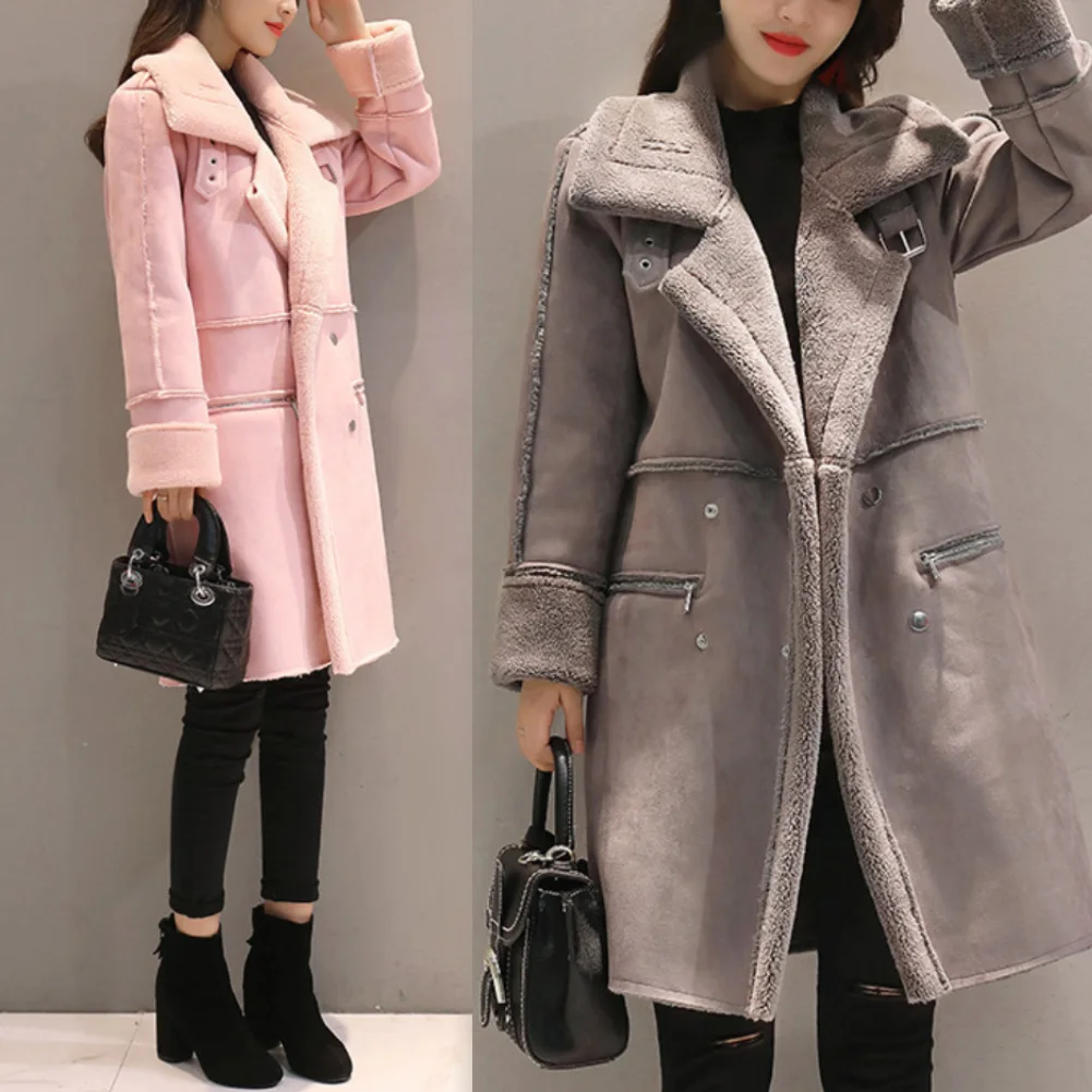 Женская блузка зимняя воротник с лацканами длинный рукав теплый флис пальто