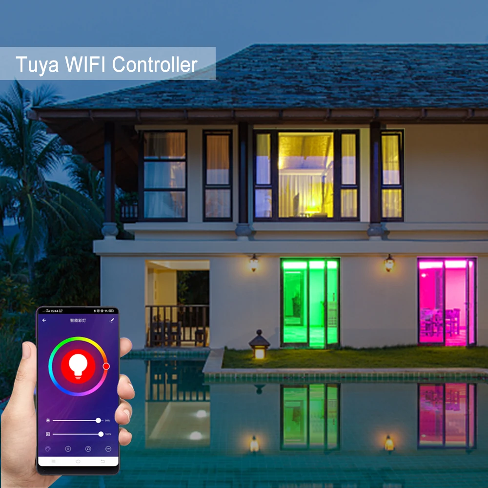 Цветная (RGB) неоновые полосы светильник WI-FI Bluetooth Управление гибкий неоновый
