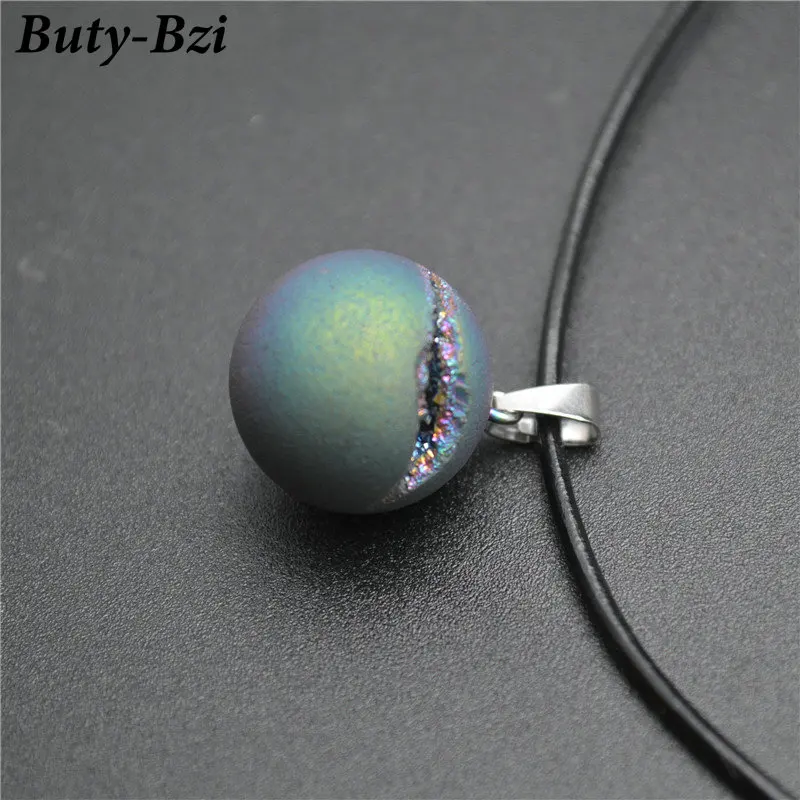 Новый дизайн красочные Druzy геодные камни круглый шар форма звезды подвески