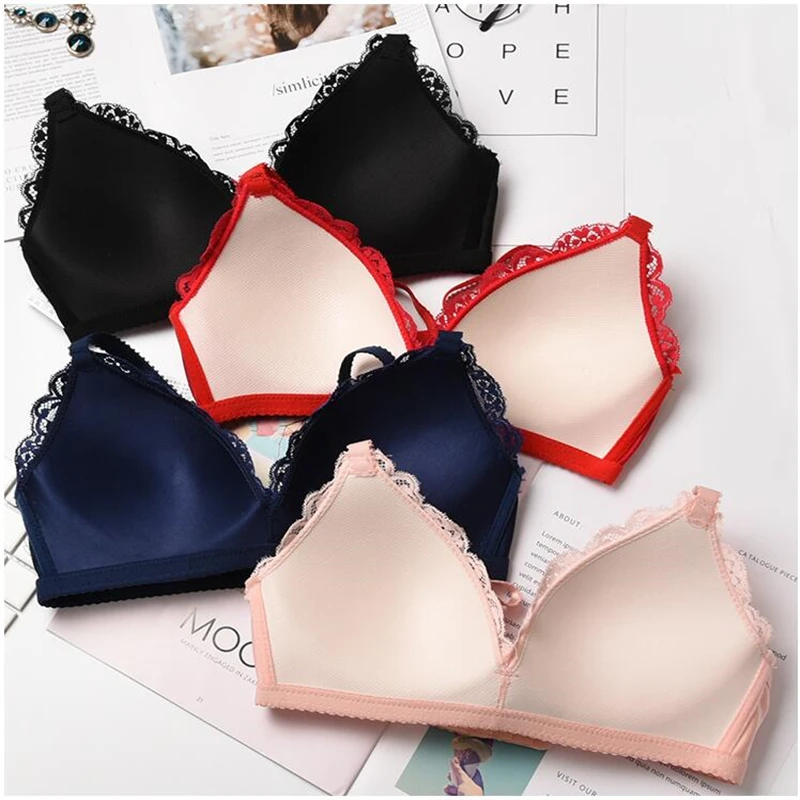 

Solid wireless sexy simple push up bra lace floral adjusted bralette lingerie comfort breathable bras for women
