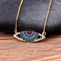 hot sale gold filled greek blue eye pendant woman cubic zirconia evil eye necklace cz lucky jewelry gift collar de ojo turco