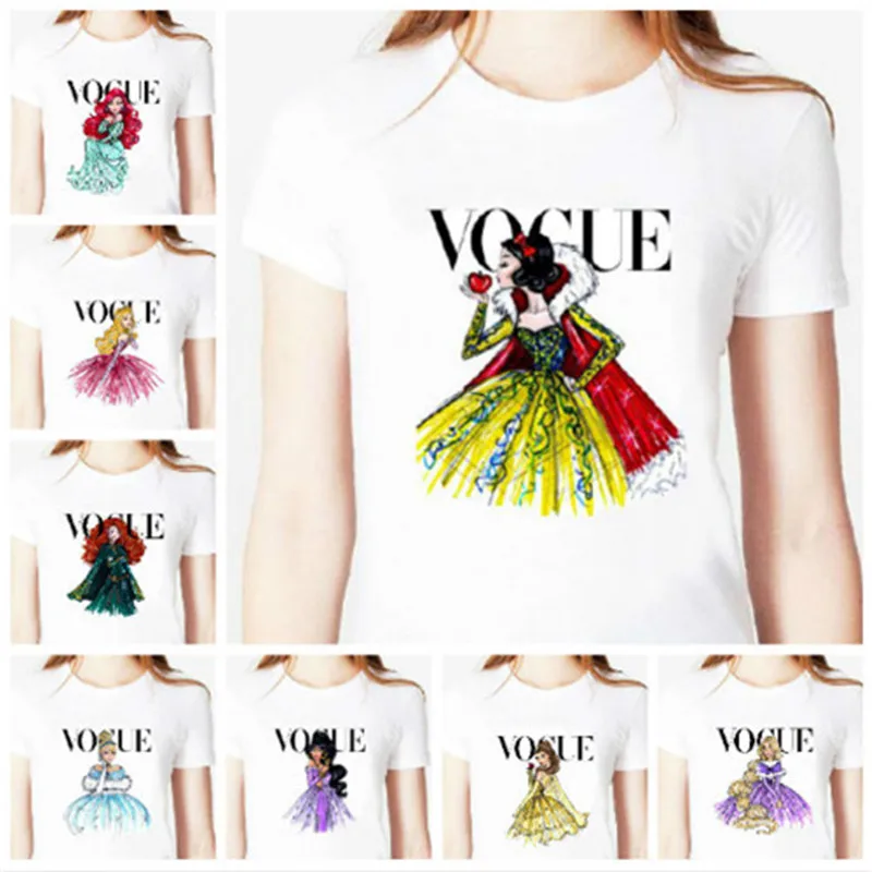 

Fashion princess T-shirt women print grunge ulzzang funny cartoon T-shirt top 90s T-shirt graphics fashion girl clothes