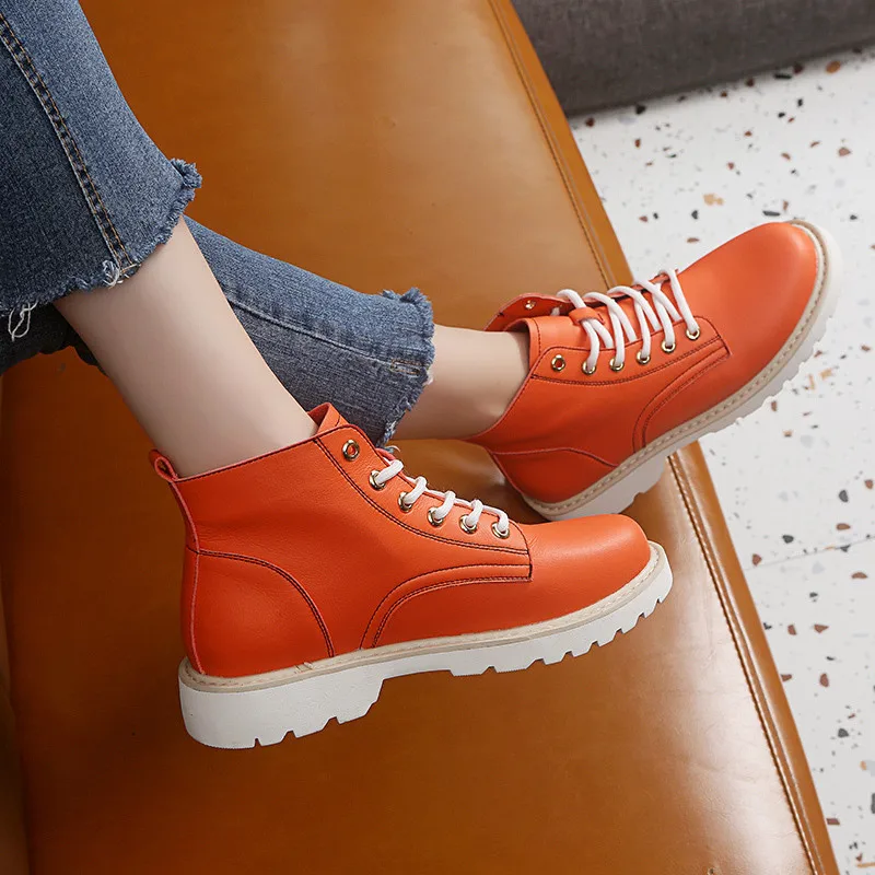 Новинка 2020 года Зимние белые ботинки Doc Martens Женские модные ботильоны на