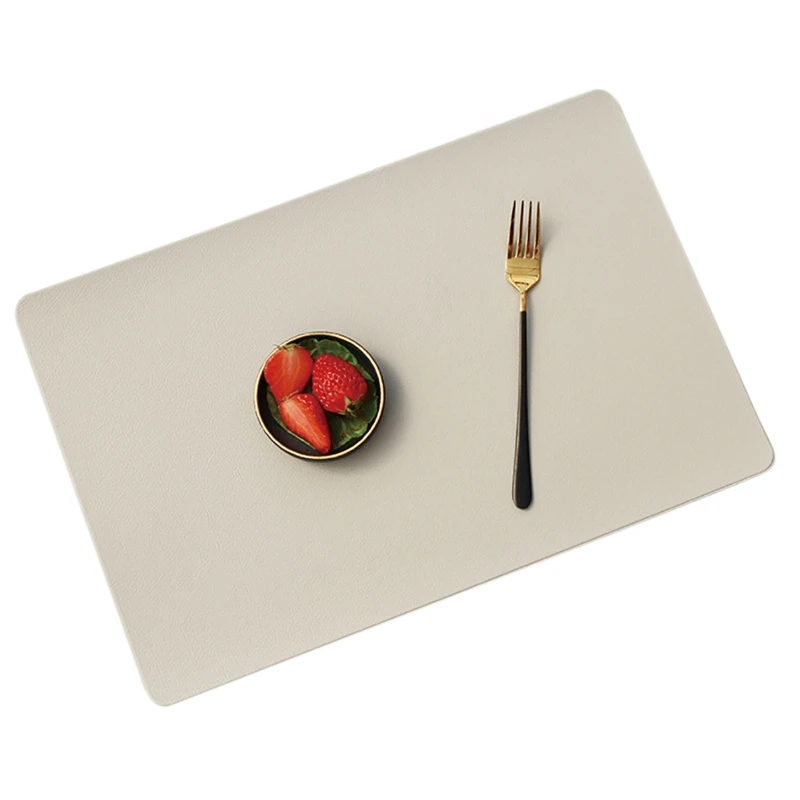 

Dining Table Placemat Washable Faux Leather Desk Pad Countertop Protector Mat Non-Slip Simple Placemats Disc Coaster