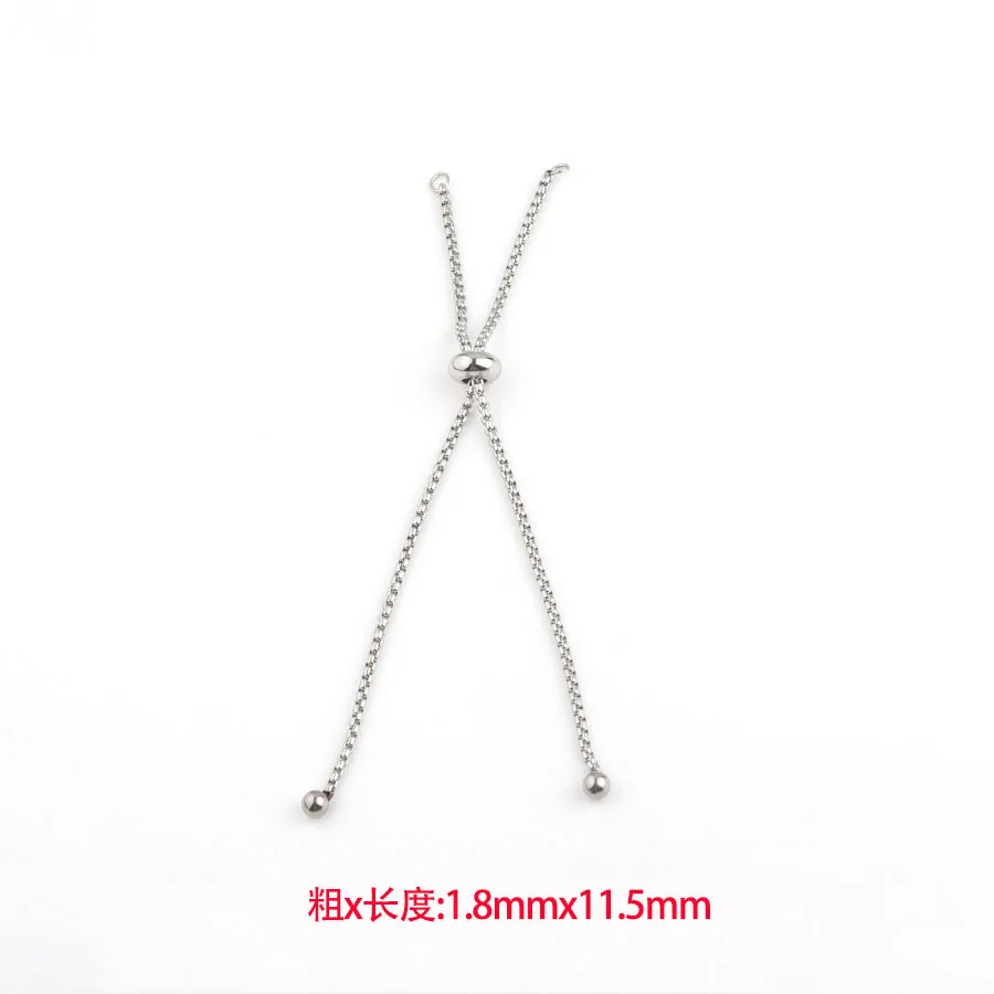 3 Pieces Stainless Steel Adjustable Bolo Chain Bracelets 11.5cm Slider with Stopper Bead Bangle for DIY Jewelry Making - купить по
