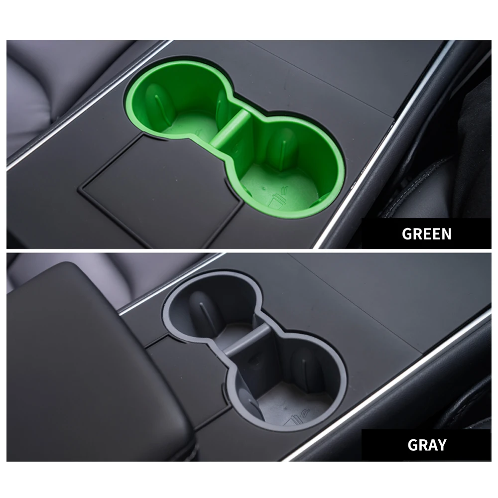 

Car Drinks Holder Cup For Tesla Model 3 Mount Vehicle Front Center Console Double Water Cup Holder Storage Box Coin Bank Card