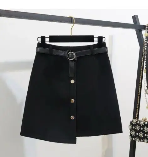 skirt Милый клетчатый комплект из 2 предметов с юбкой, топы в Корейском стиле для девочек и комплект с юбкой, комплект из двух предметов, г. Зимний женский комплект из 2 предметов - Цвет: skirt