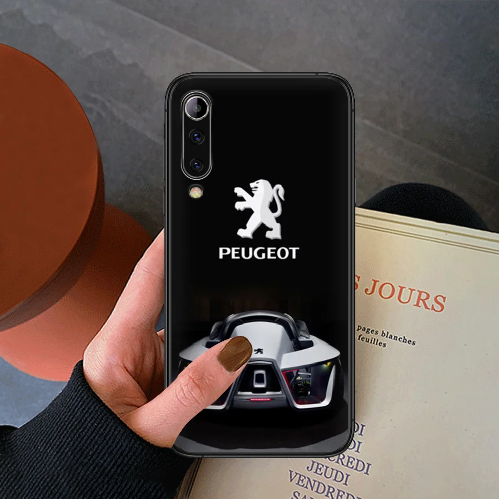 

France Peugeot Cool Soprt Car Phone Case For Xiaomi Mi Note 10 A3 9 MAX 3 A2 8 9 Lite Pro Ultra black Hoesjes Pretty Bumper 3D