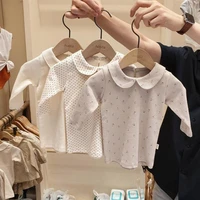 2020 new fallwinter fashion toddler kids baby boys girls doll collar cotton long sleeve shirts blouse bottoming tops clothes