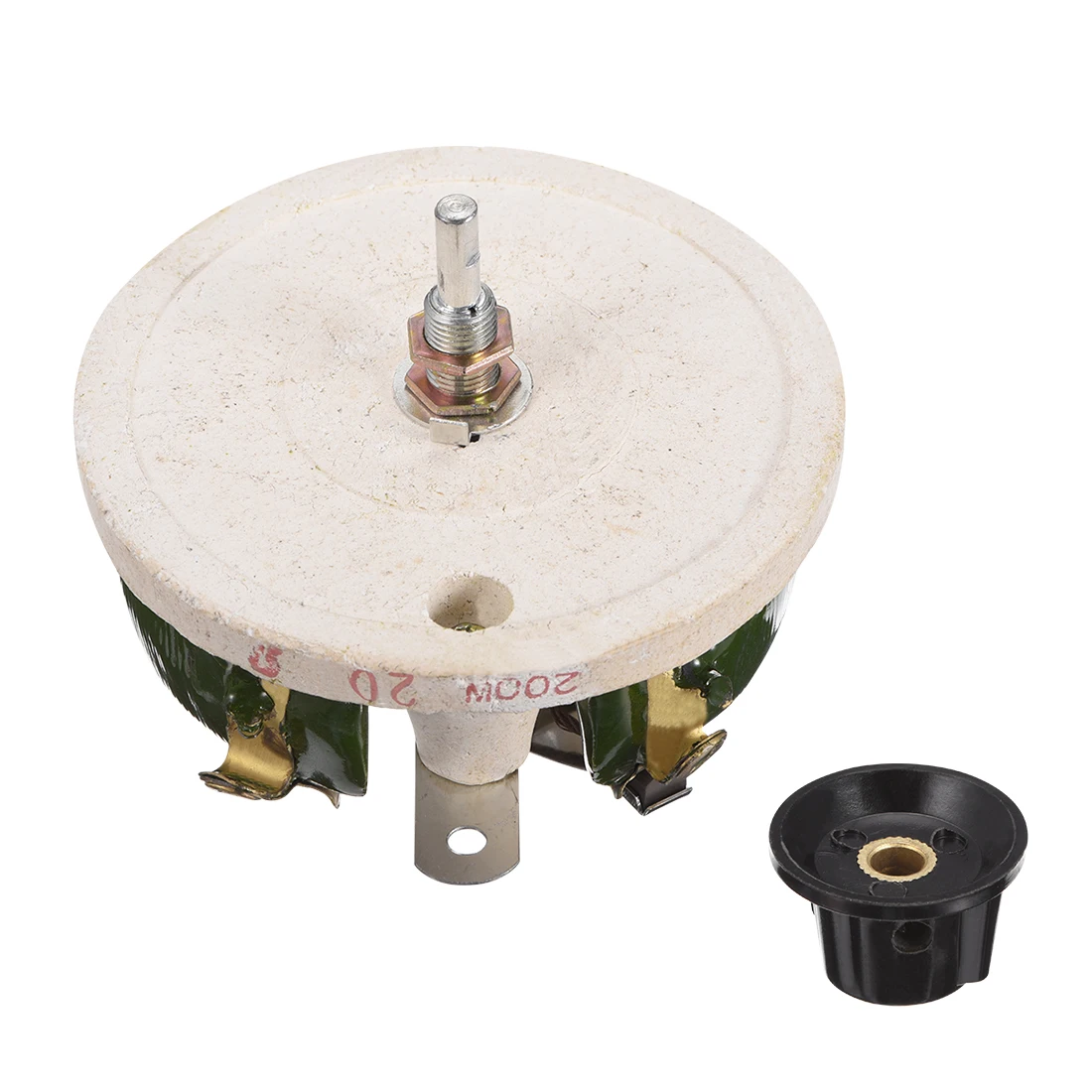 

uxcell 200W 20R Ohm Wirewound Ceramic Potentiometer Variable Rheostat Resistor With Knob