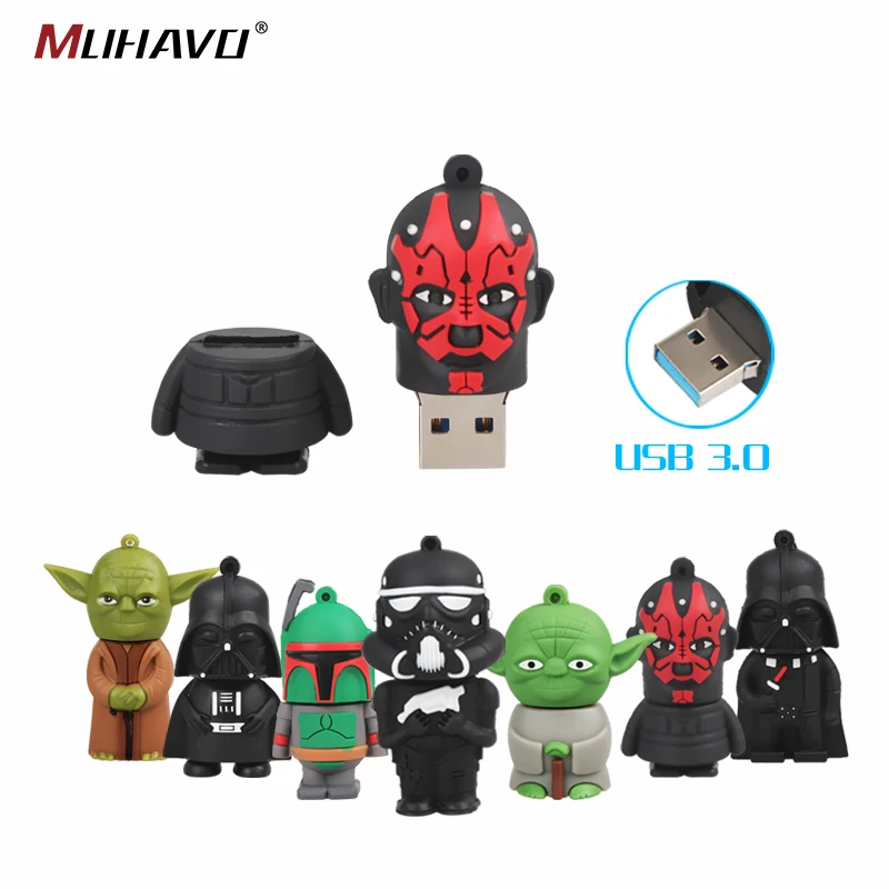 Usb флеш накопитель 3 0 64 Гб мультяшный 32 usb 128 ГБ Флешка Звездные войны флешка 16 8 0|USB